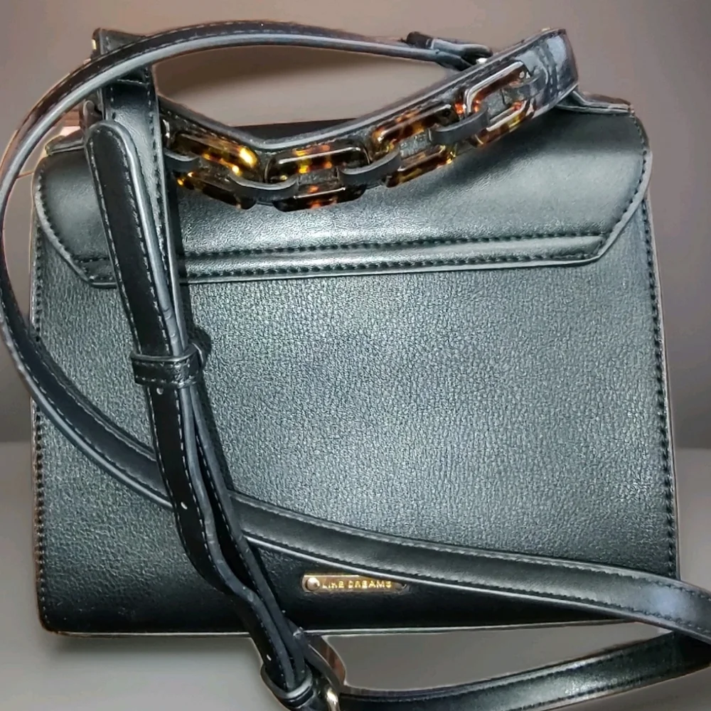 Like Dreams Adj Crossbody Strap Small Bag W/Tortoiseshell Chain Link Top Handle